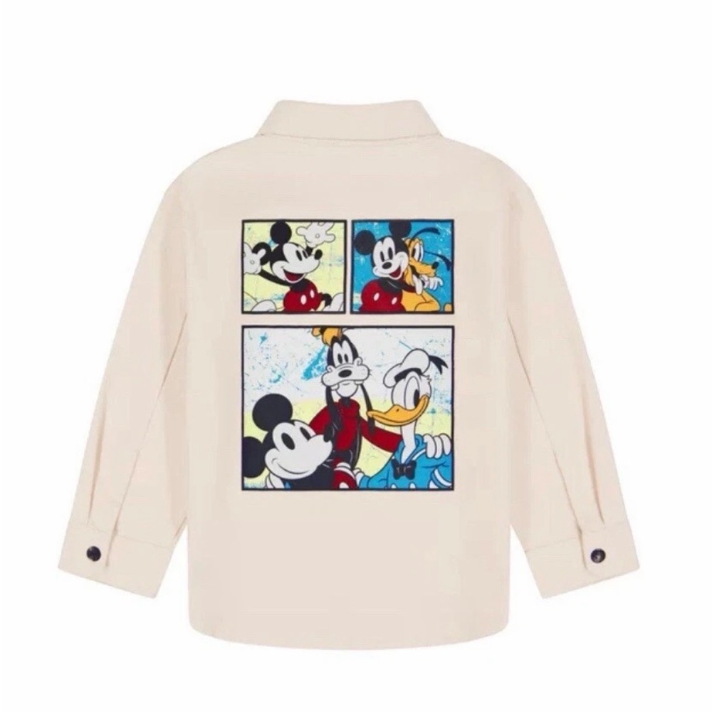 Disney Mickey & Friends Cream Shacket Size 3 T Boys Jacket/ Shirt